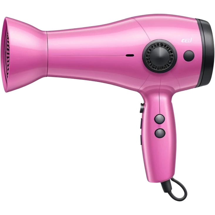 pink elegant blow dryer with sparkles emoji