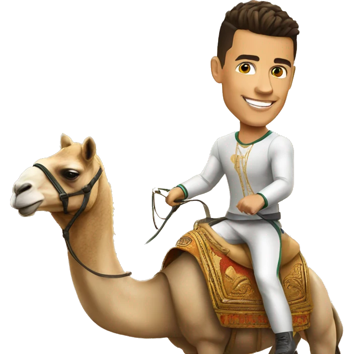 Cristiano Ronaldo on a camel emoji
