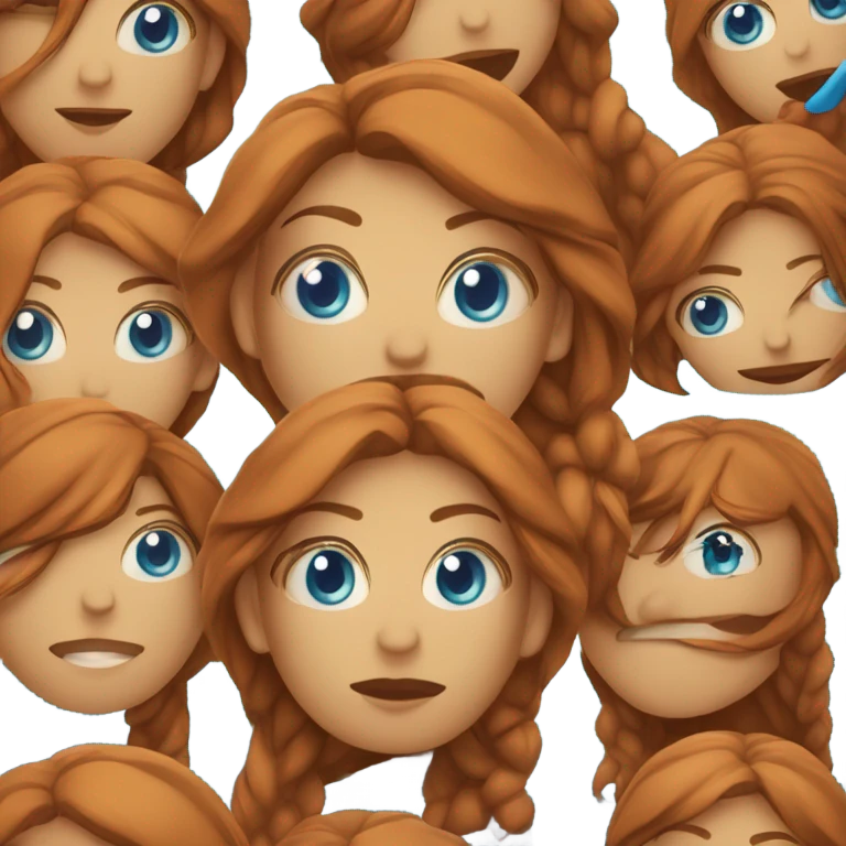 Ruiva cacheada do olho azul emoji