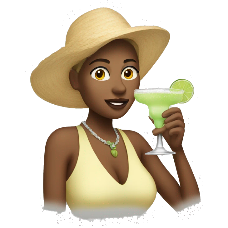 Woman drinking margarita emoji