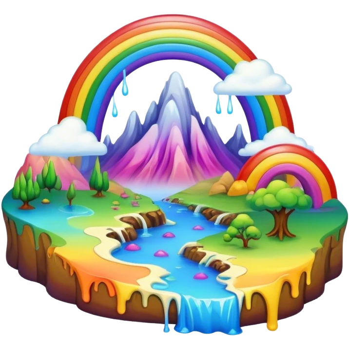 melting surreal renaissance rainbow landscape emoji