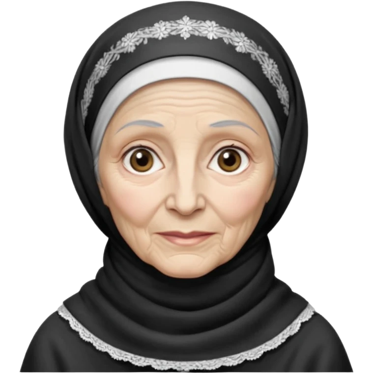 orthodox jewish woman with tichel kercheif circa. 1890 make into greyscale elderly emoji