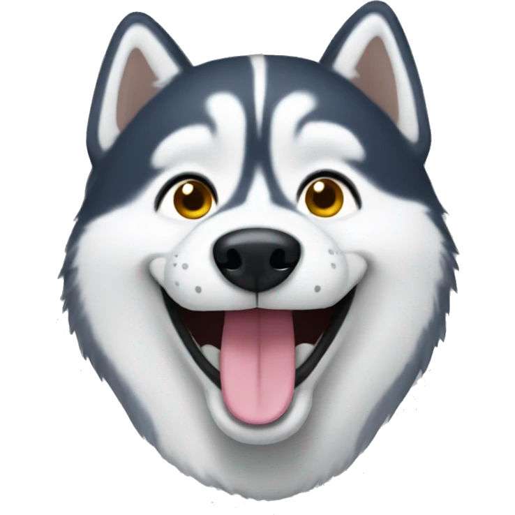 A husky smiling emoji