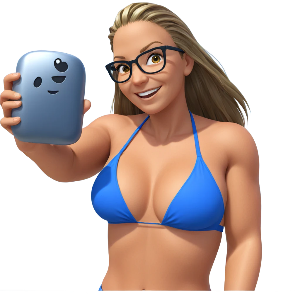 smiling girl by the ocean emoji