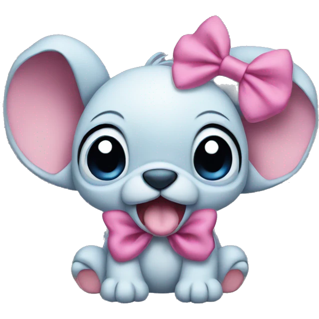 Stitch with a pink bow emoji