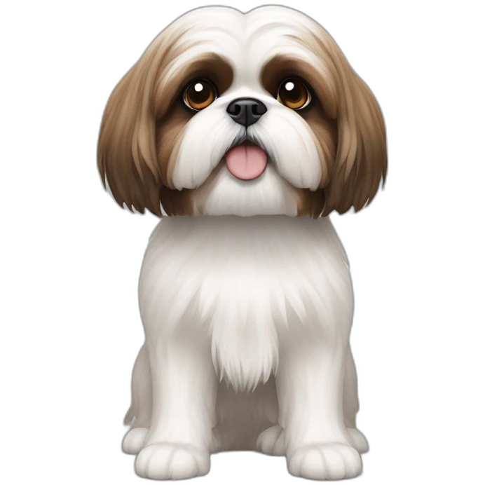 White and brown shih tzu emoji