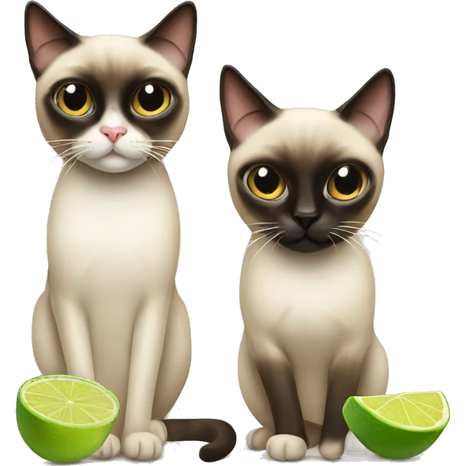 Siamese cat and Margarita emoji