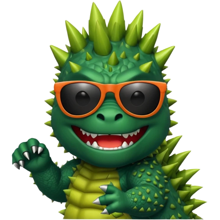 Godzilla wearing sunglasses emoji