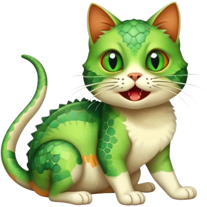 Cat with lizard in mouth emoji
