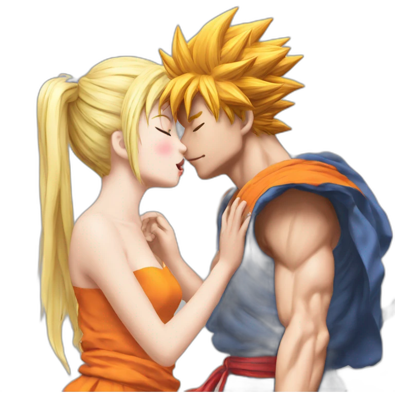 Sangoku kisses a ♥️ emoji