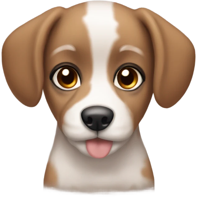 Mini Susie doodle puppy brow with brown eyes and long eyelashes  emoji