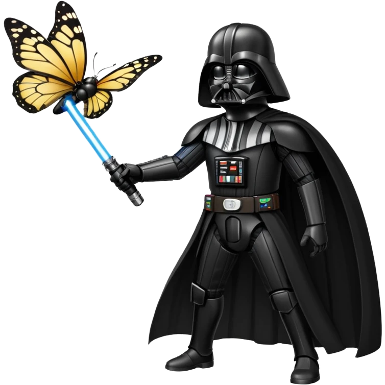 Darth Vader fighting a butterfly  emoji