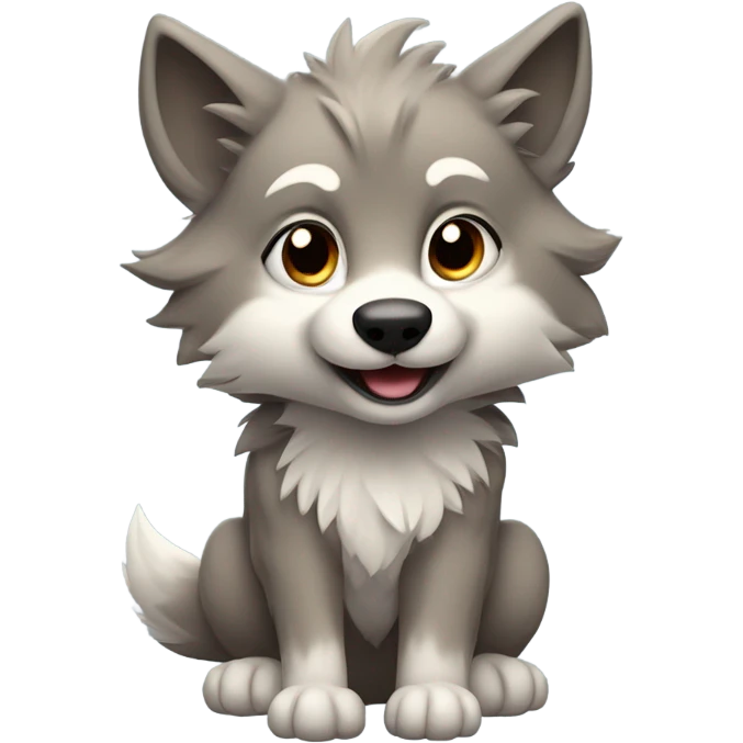 Wolf cute emoji