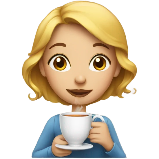 girl sipping tea emoji