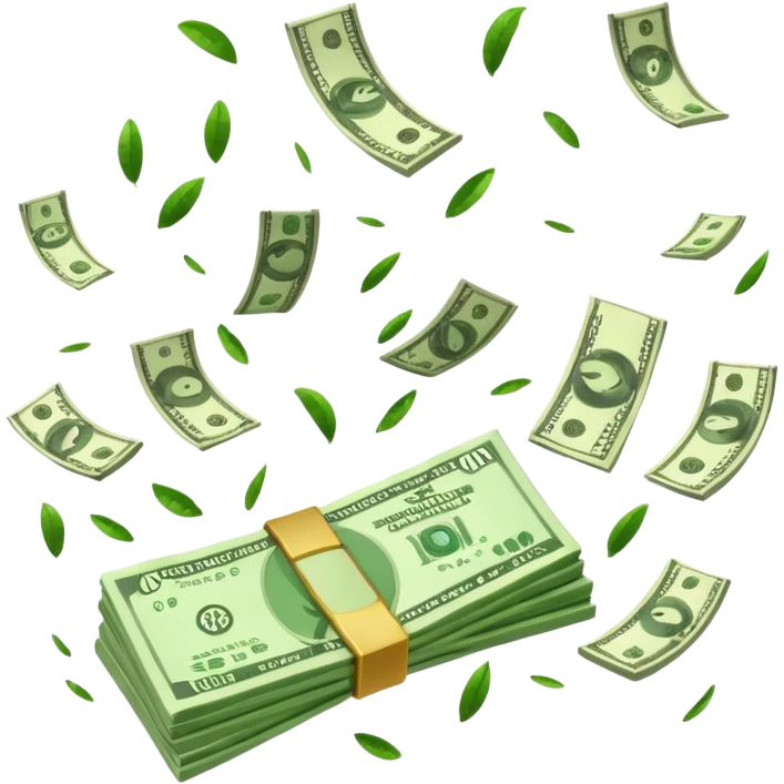 Money raining emoji