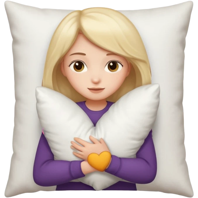 Girl hugging pillow emoji