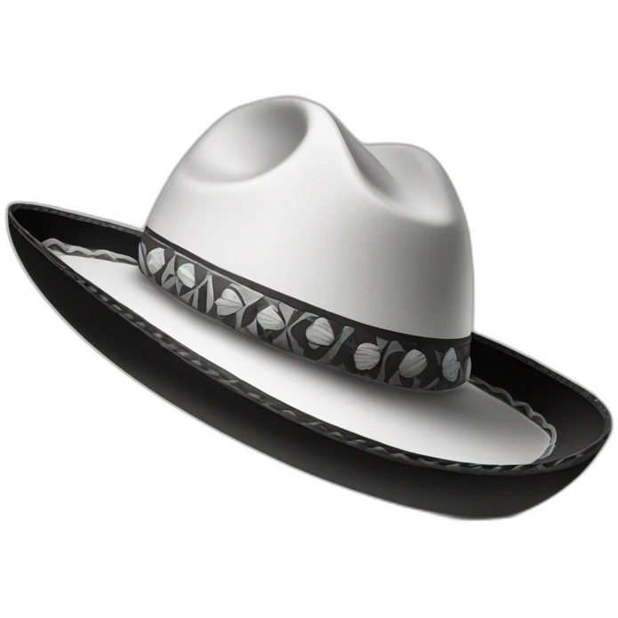 sombrero vueltiao Colores blanco y negro emoji