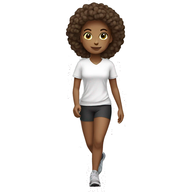 Girl taking a walk motivated in a sport outfit- white emoji