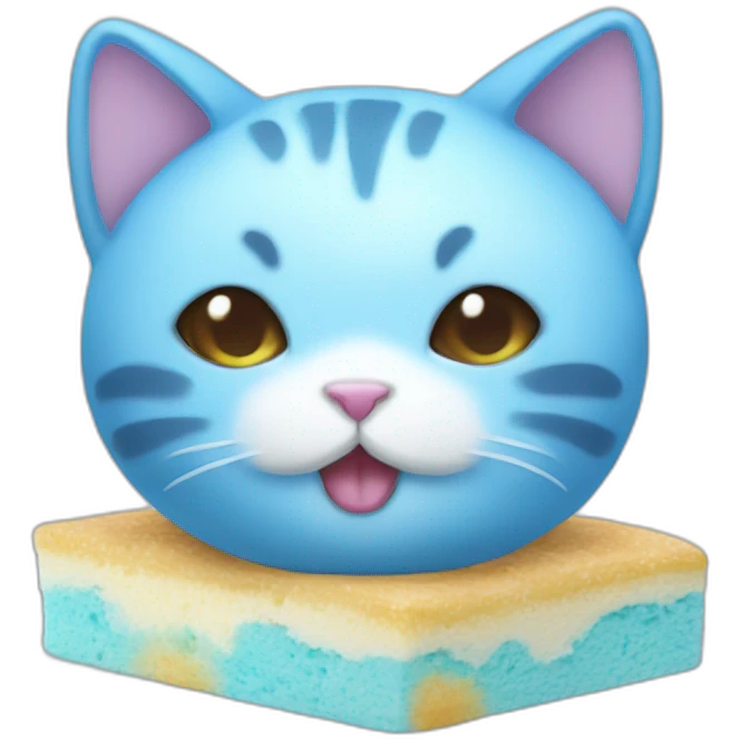 blue cake mochi cat emoji