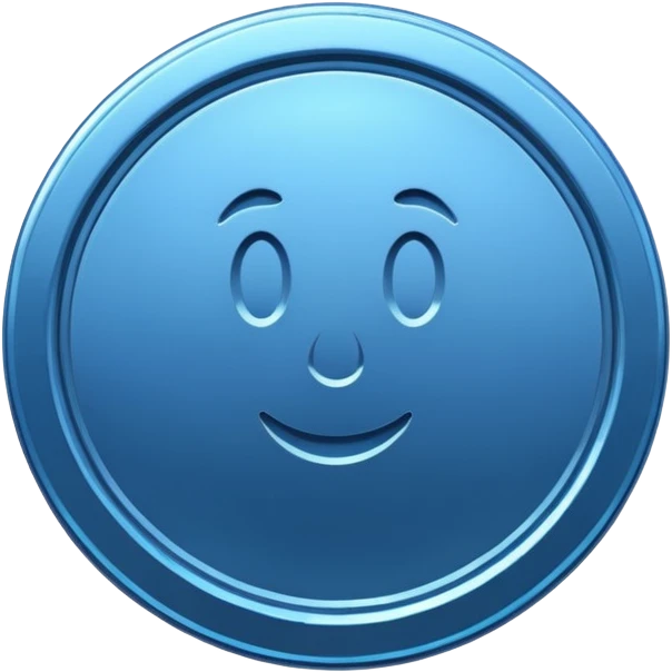 simple blue coin emoji