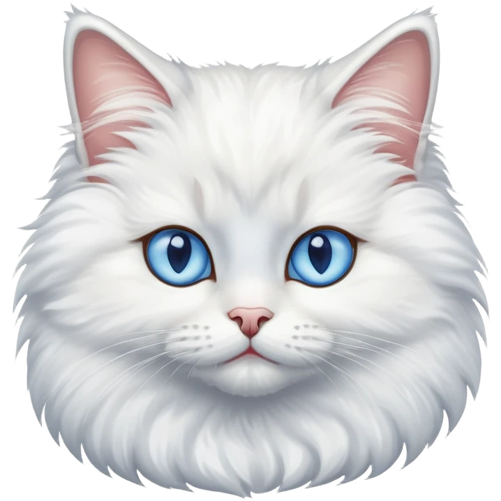 The fluffy cat rolls his eyes emoji