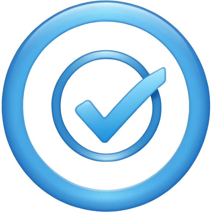 A sky-blue circle and a ☑️ With a Verified emoji