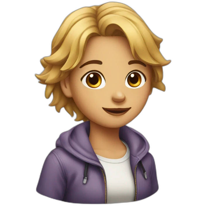 Fille sur un chien emoji