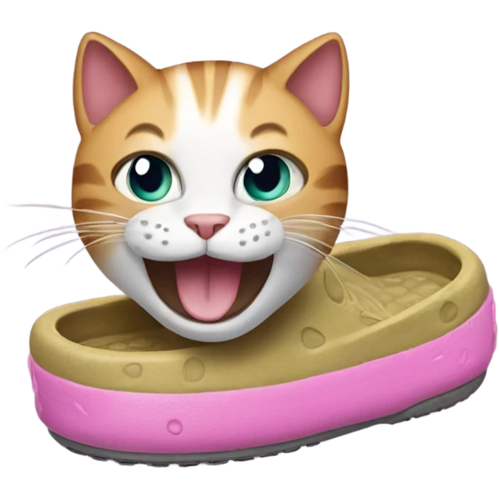 Cat inside some a crocs  emoji
