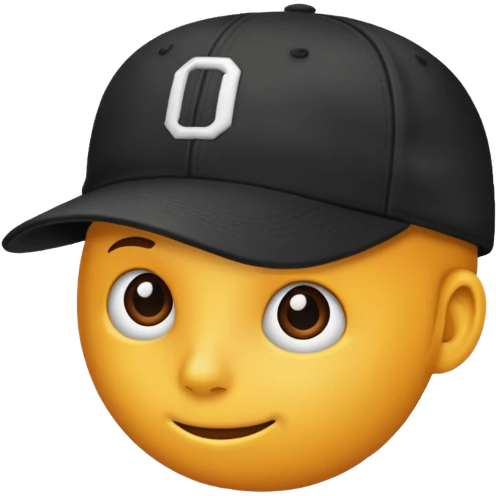 black baseball hat emoji