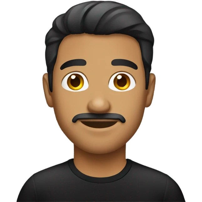Hispanic man wearing black t shirt  emoji