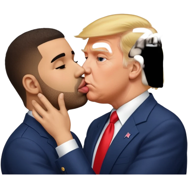 Donald Trump french kissing Drake emoji