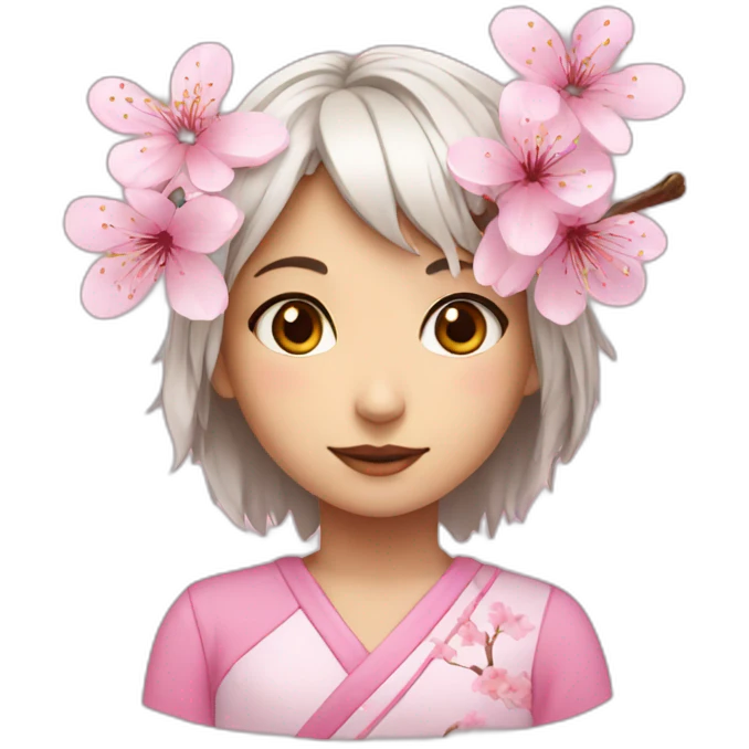 Cherry blossom+girl emoji