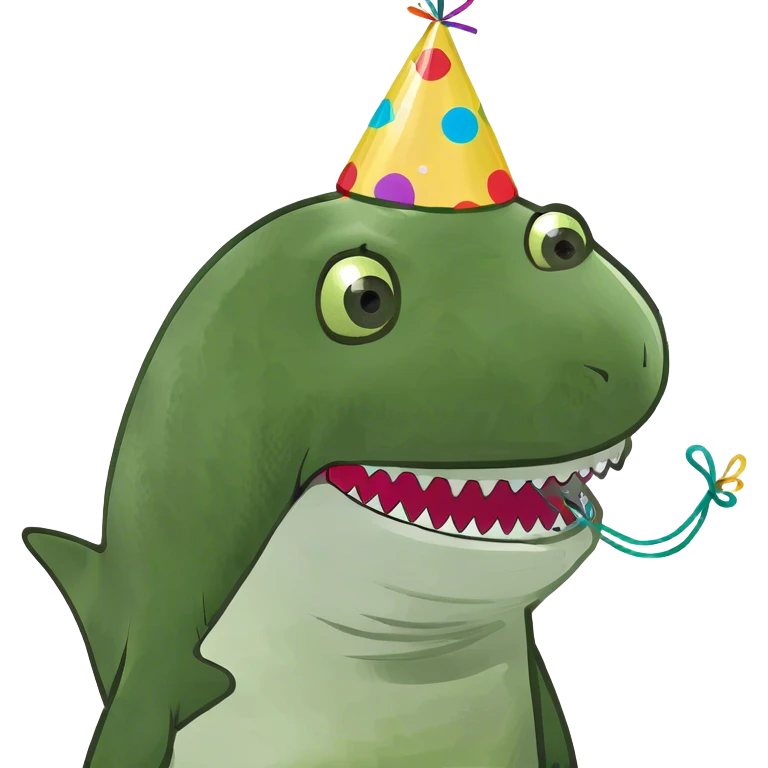 Confused shark pulling string out of his mouth emoji
