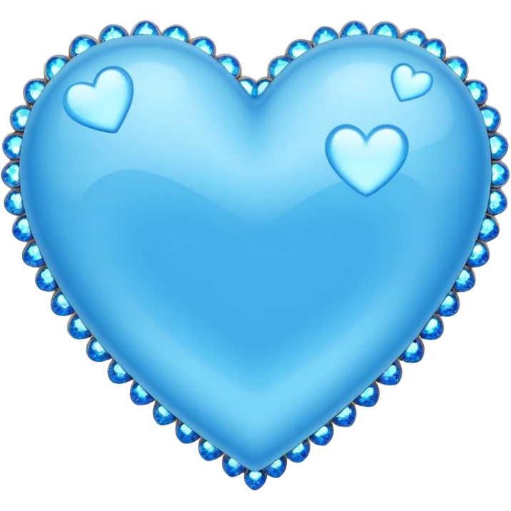 sky blue heart with bling effect emoji