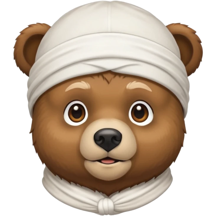 Сделай лицо медведя в белой дюраге emoji