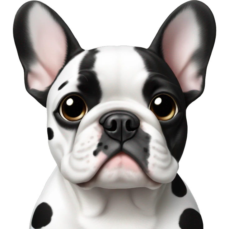 French bulldog with white and black spots emoji