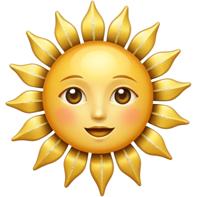 Glitter Vintage Sun emoji