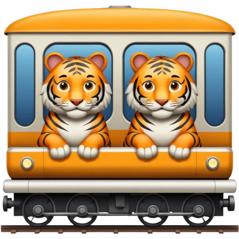 2 animaux de sibérie dans le train emoji
