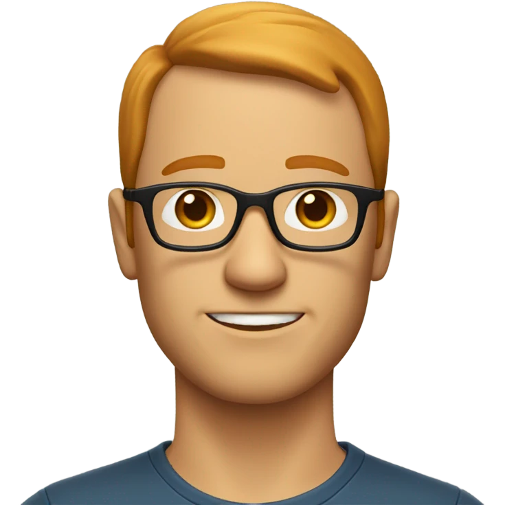 white man, receding ginger hair, sideburns, glasses emoji