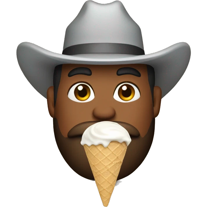 Cowboy eating ice creem  emoji