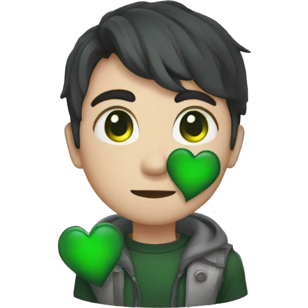 Dark saga green heart emoji