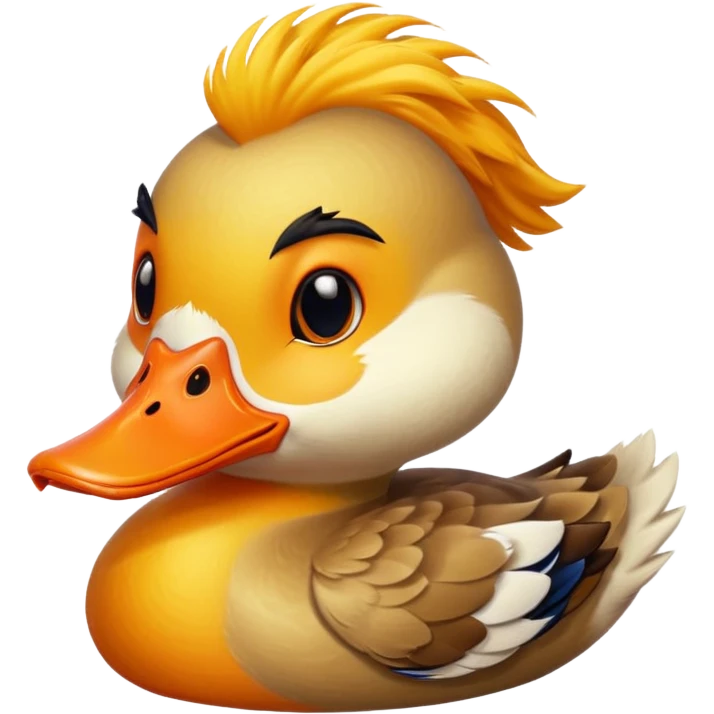 yellowish duck with orange beak emoji