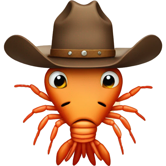 Shrimp wearing a cowboy hat  emoji