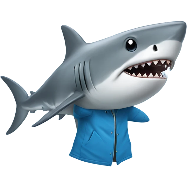 shark wearing a rain coat emoji