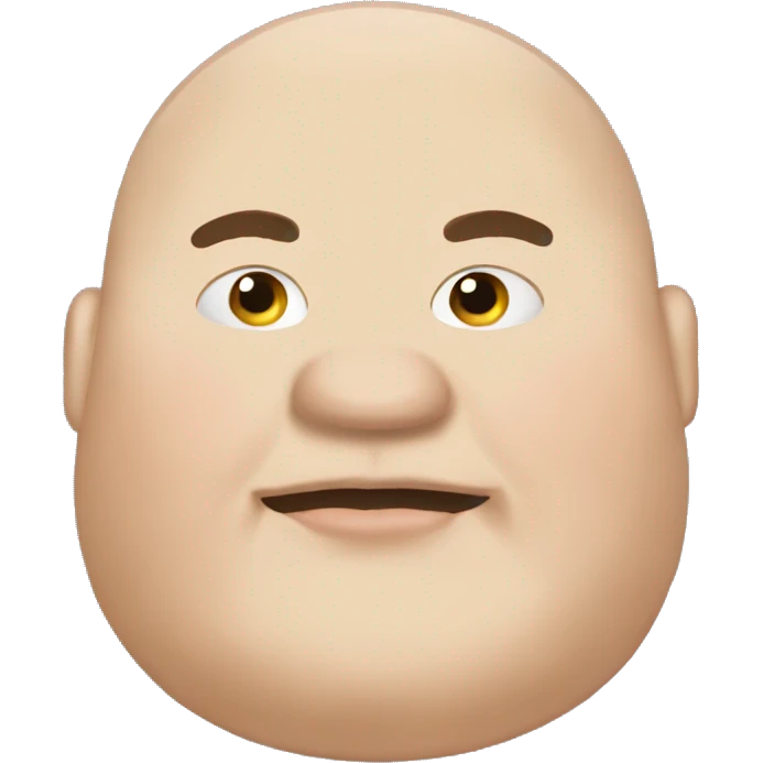 fat man bald eating bun emoji