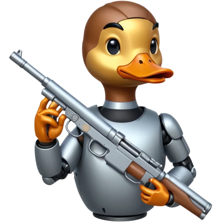 Duck with a gun android style  emoji