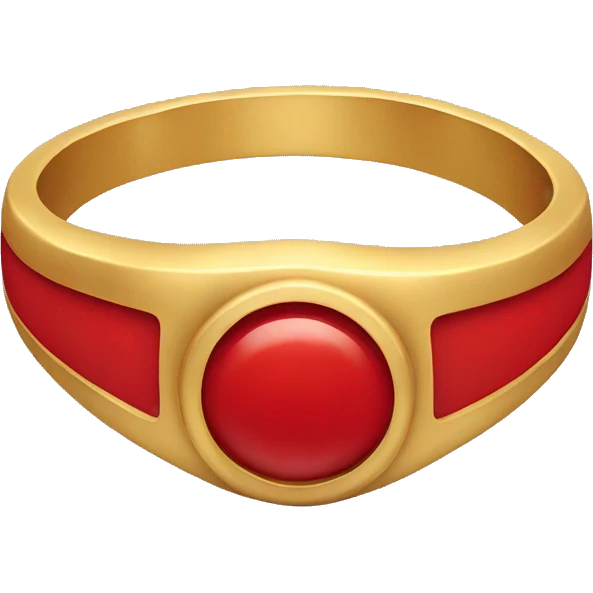 gold ring in red paint emoji