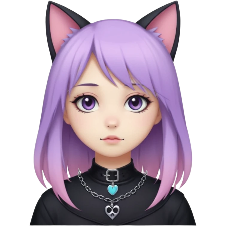 Gorgeous Cute Gothic Edgy Pastel Gradient Beautiful Anime Emo CatLady emoji