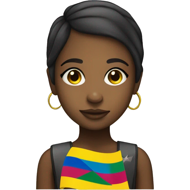 African-American Pansexual girl with flag emoji