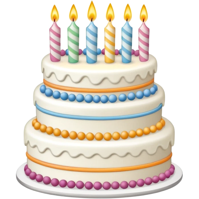 un gateau d'anniversaire dessiner au trait de couleur blanc emoji